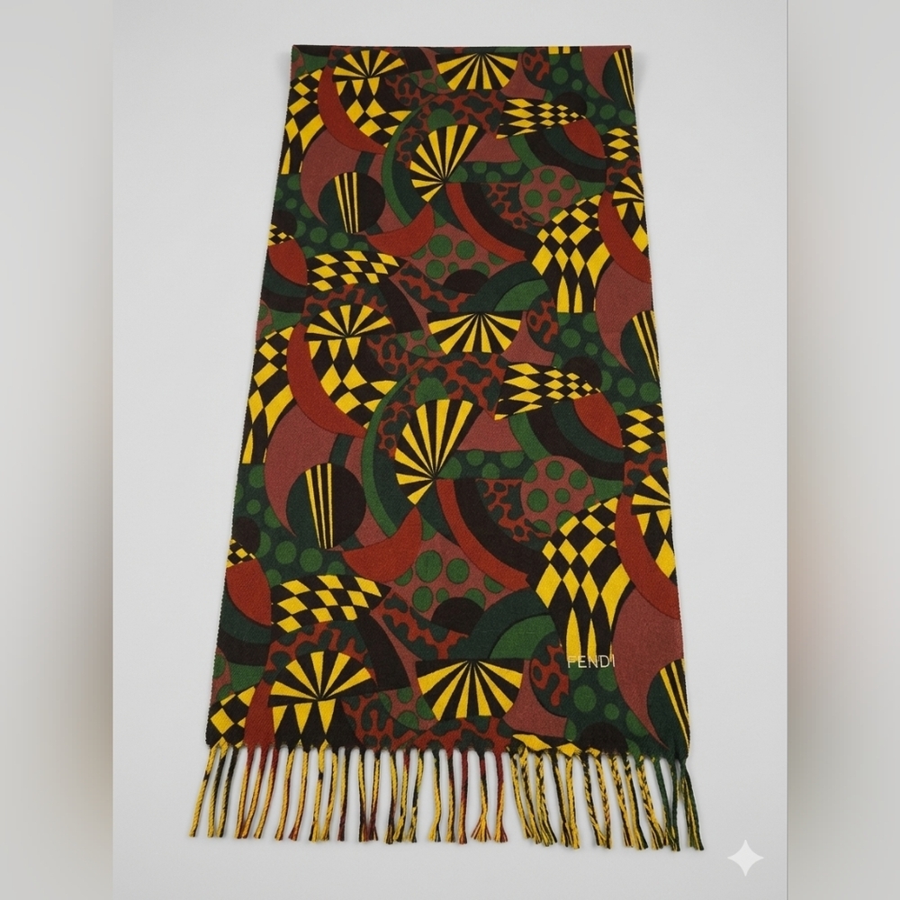 Fendi Geometric Block Print Scarf
